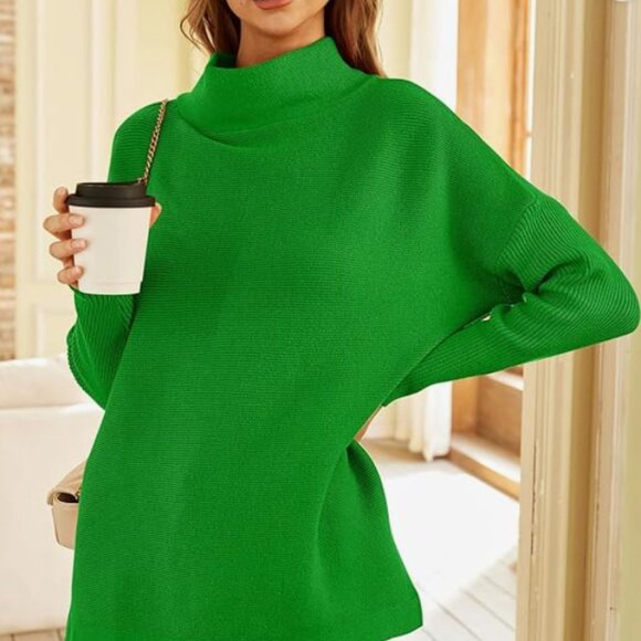 LILLUSORY Green Mock Turtleneck Tunic Size S - Picture 2 of 4